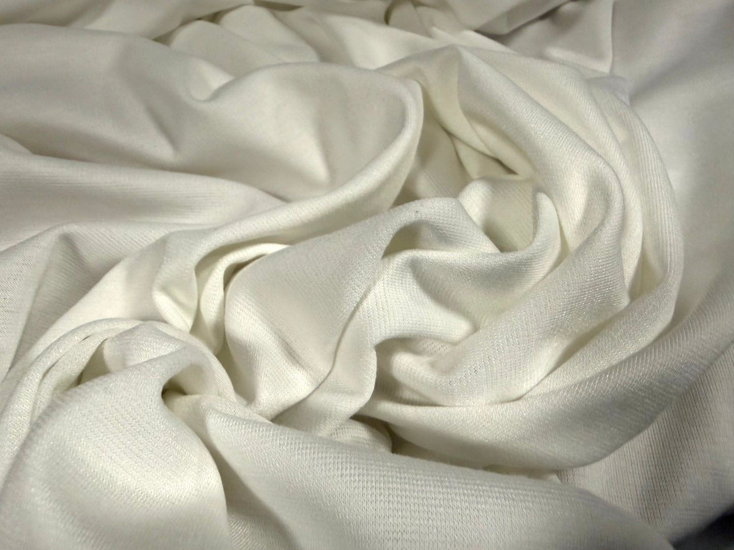 Ponte Roma stretch spandex double jersey fabric, per metre - plain - ivory