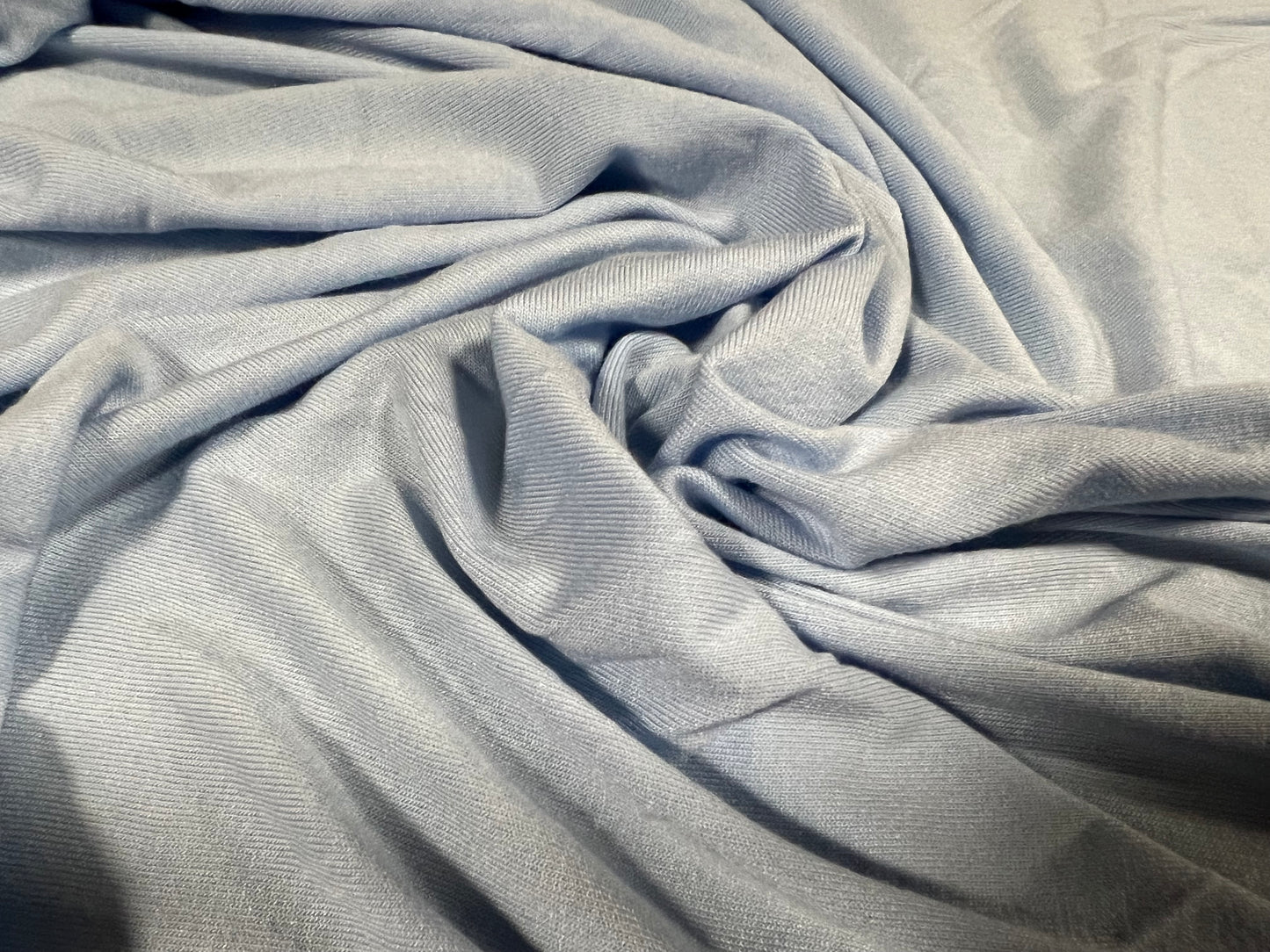 Viscose spandex stretch single jersey fabric, per metre - plain - sky blue