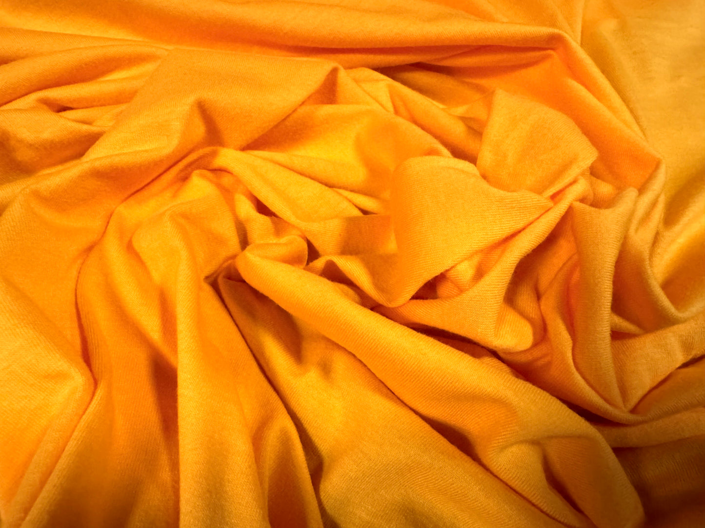 Cotton spandex stretch single jersey fabric, per metre - plain - orange