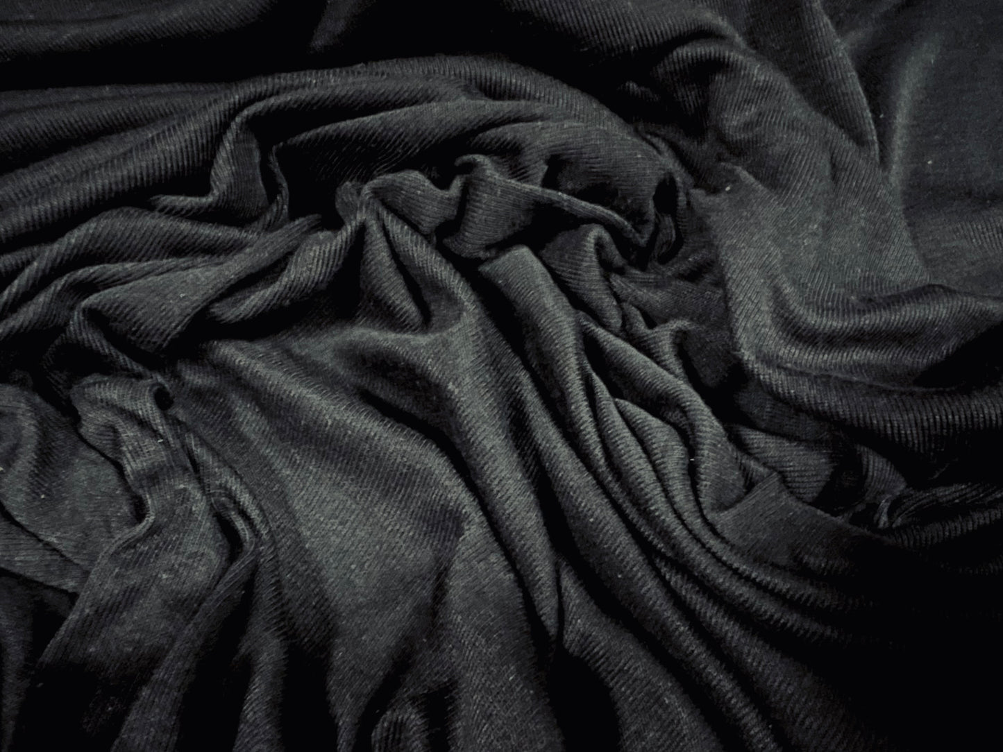 Cotton mix single jersey fabric, per metre - plain - black