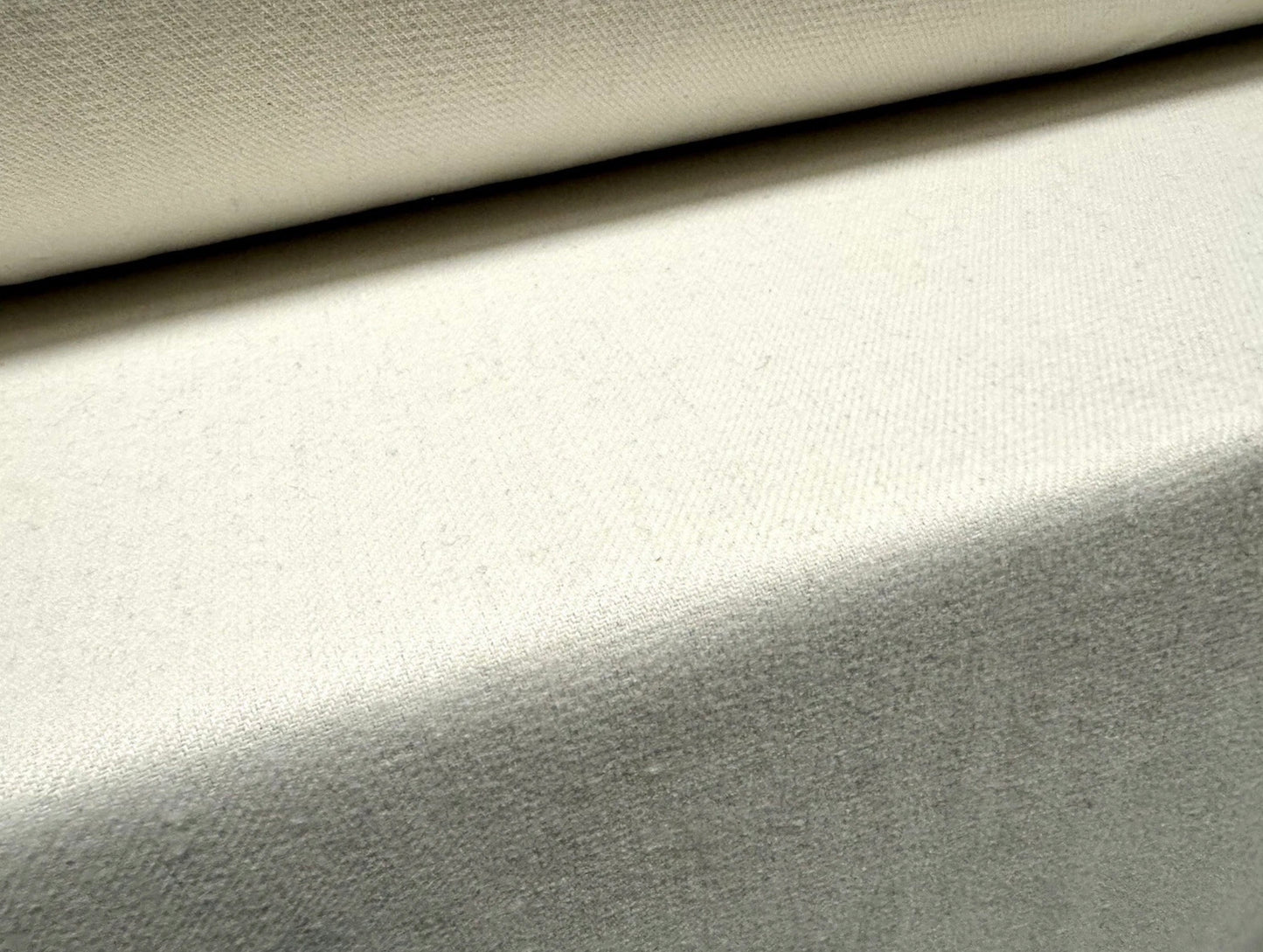 Heavyweight wool mouflon flannel fabric, per metre - plain - winter white