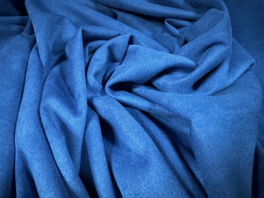 Scuba suede stretch spandex double jersey dress fabric, per metre - plain - cobalt blue