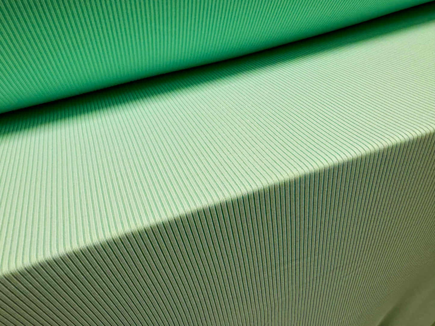 Fine ribbed spandex stretch jersey fabric, per metre - plain - mint green