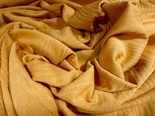 Embossed stretch spandex double jersey fabric, per metre - zebra pattern - saffron