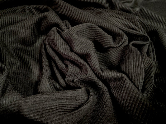 2x1 rib jersey fabric, per metre - plain - black