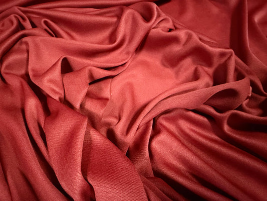 Single jersey fashion fabric, per metre - plain - brick red