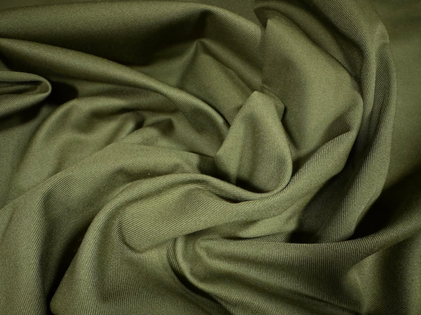 Plain weave twill trouser weight fabric, per metre - khaki