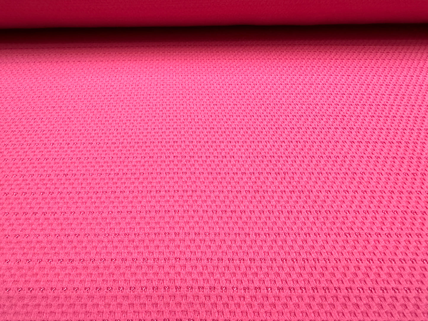 Stretch double jersey fashion fabric, per metre - jacquard - cerise pink