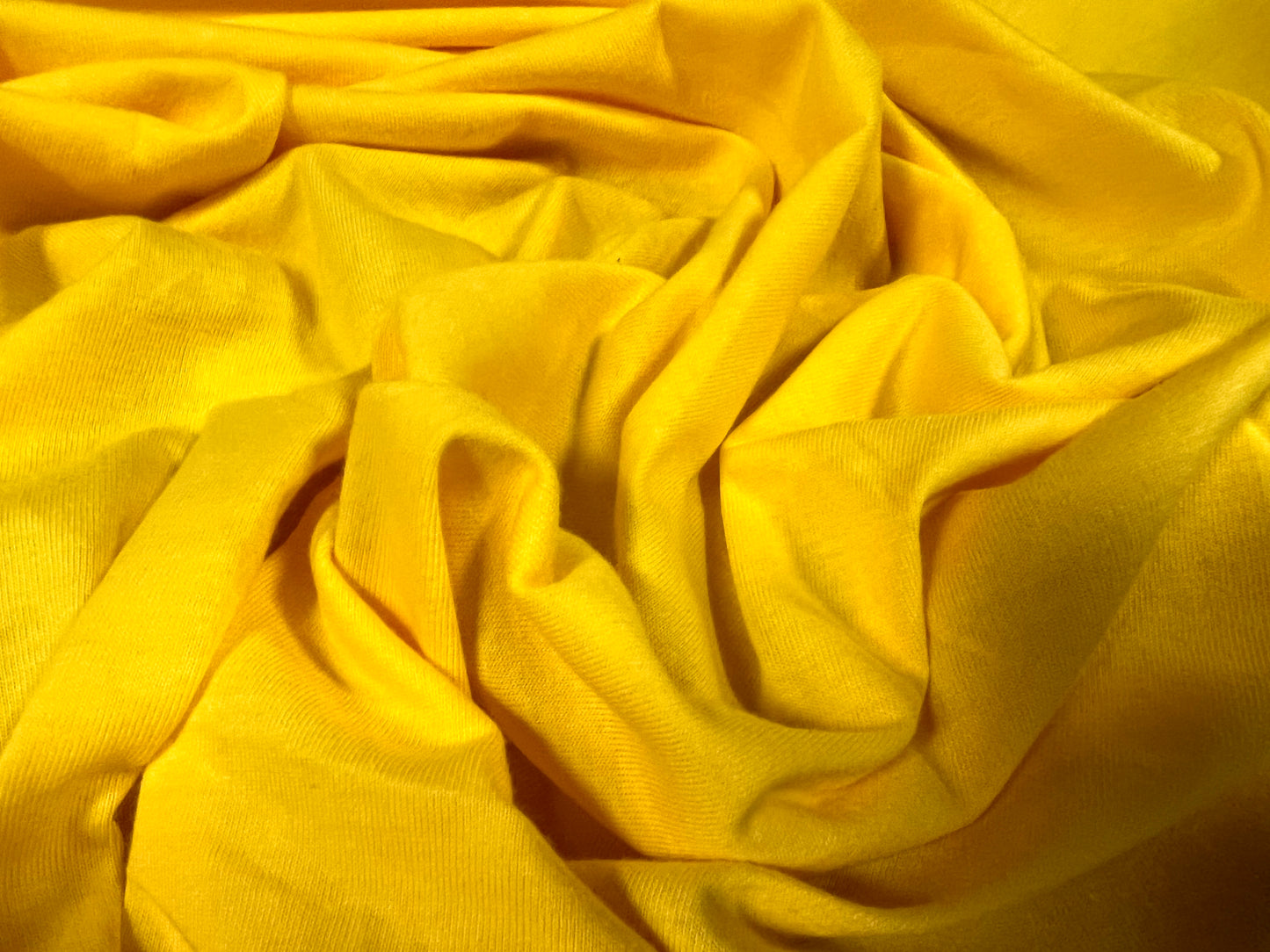 Cotton single jersey fabric, per metre - plain - yellow