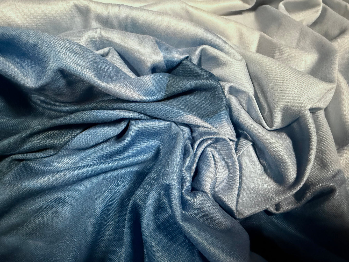 Soft handle stretch single jersey fashion fabric, per metre - floral silhouette print - blue