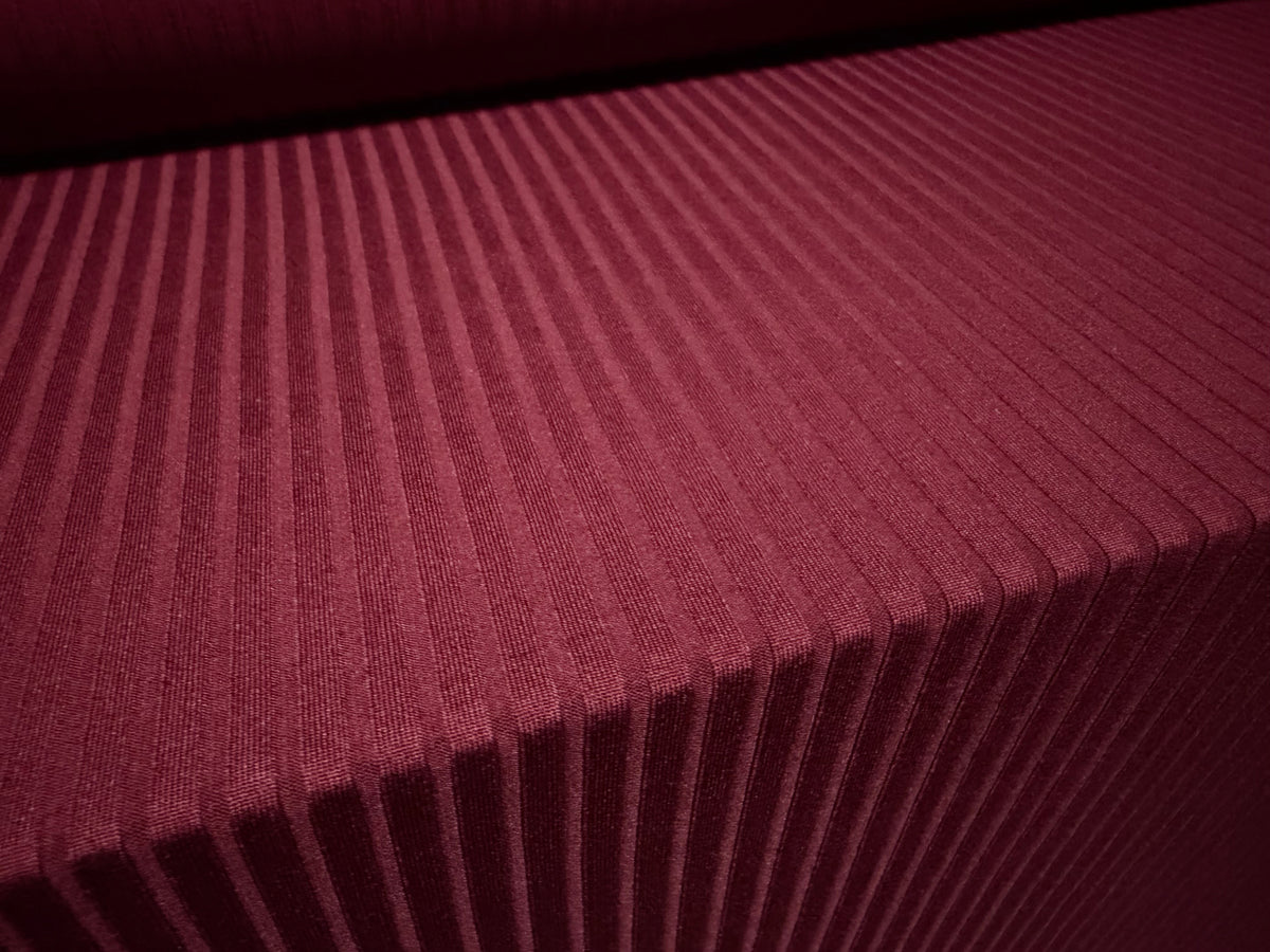 Stretch spandex rib jersey fabric, per metre - plain - wine