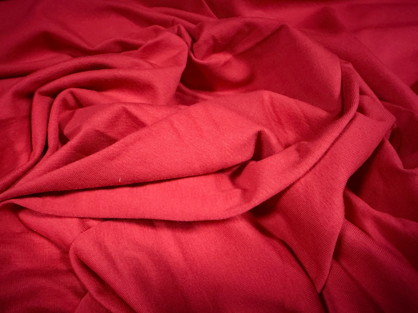 Viscose spandex stretch single jersey fabric, per metre - plain - raspberry