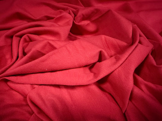 Viscose spandex stretch single jersey fabric, per metre - plain - raspberry