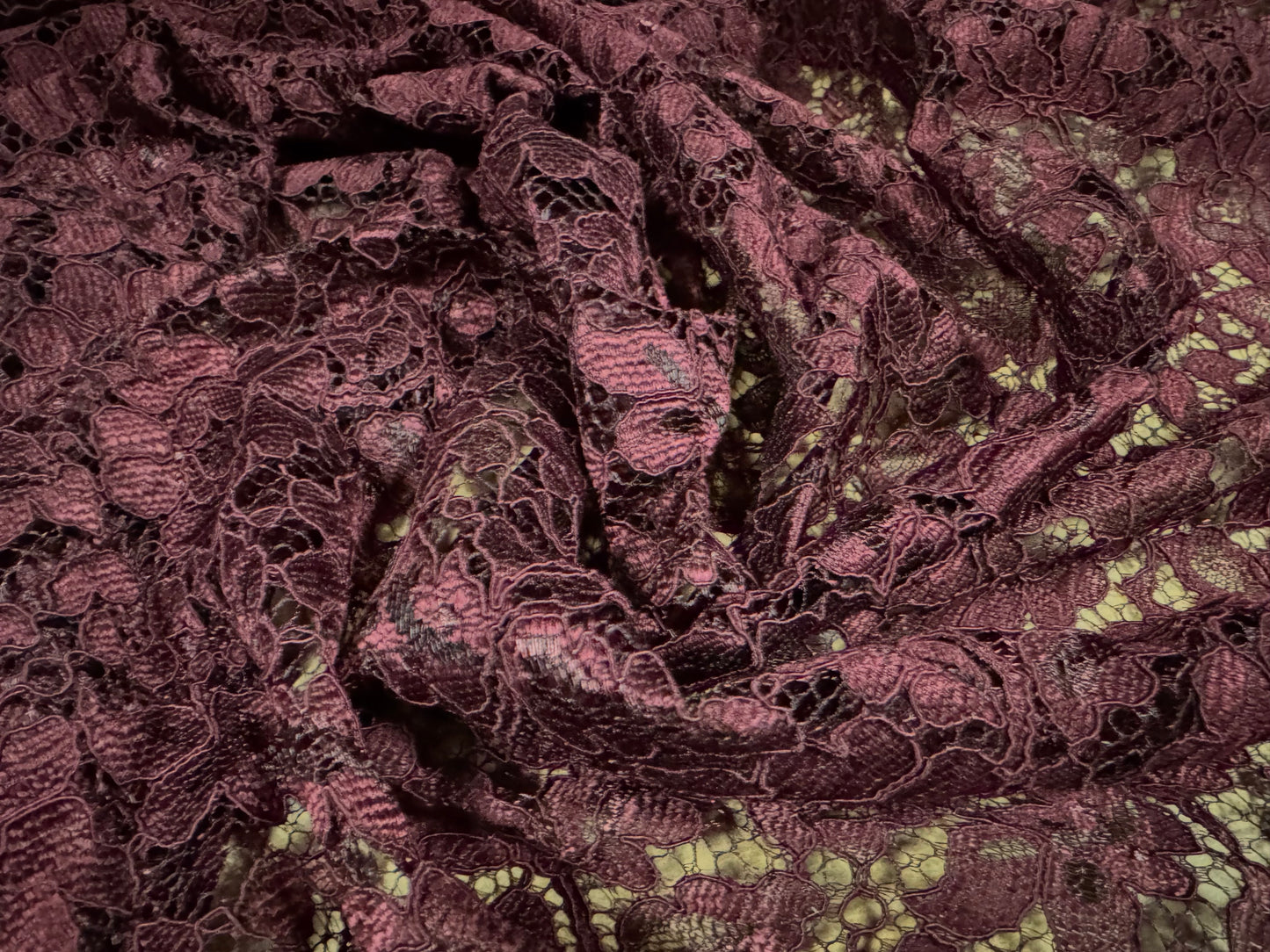 Heavy corded Alencon lace dress fabric, per metre - floral - plim