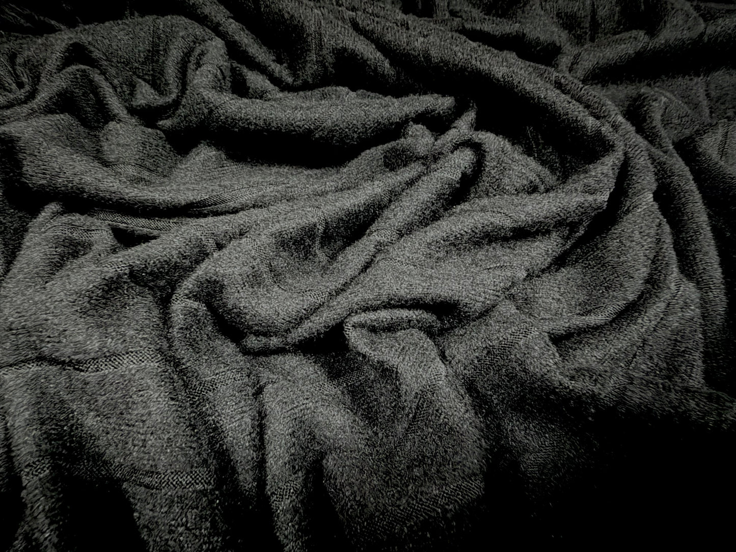 Super soft thermal rib jersey knit fabric, per metre - black