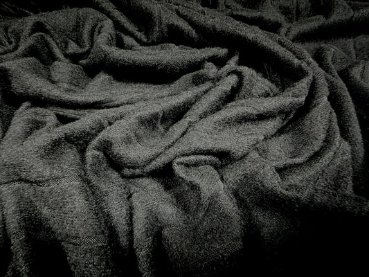 Super soft thermal rib jersey knit fabric, per metre - black