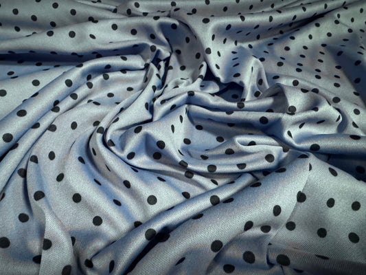 Single jersey fashion fabric, per metre - spot print - powder blue
