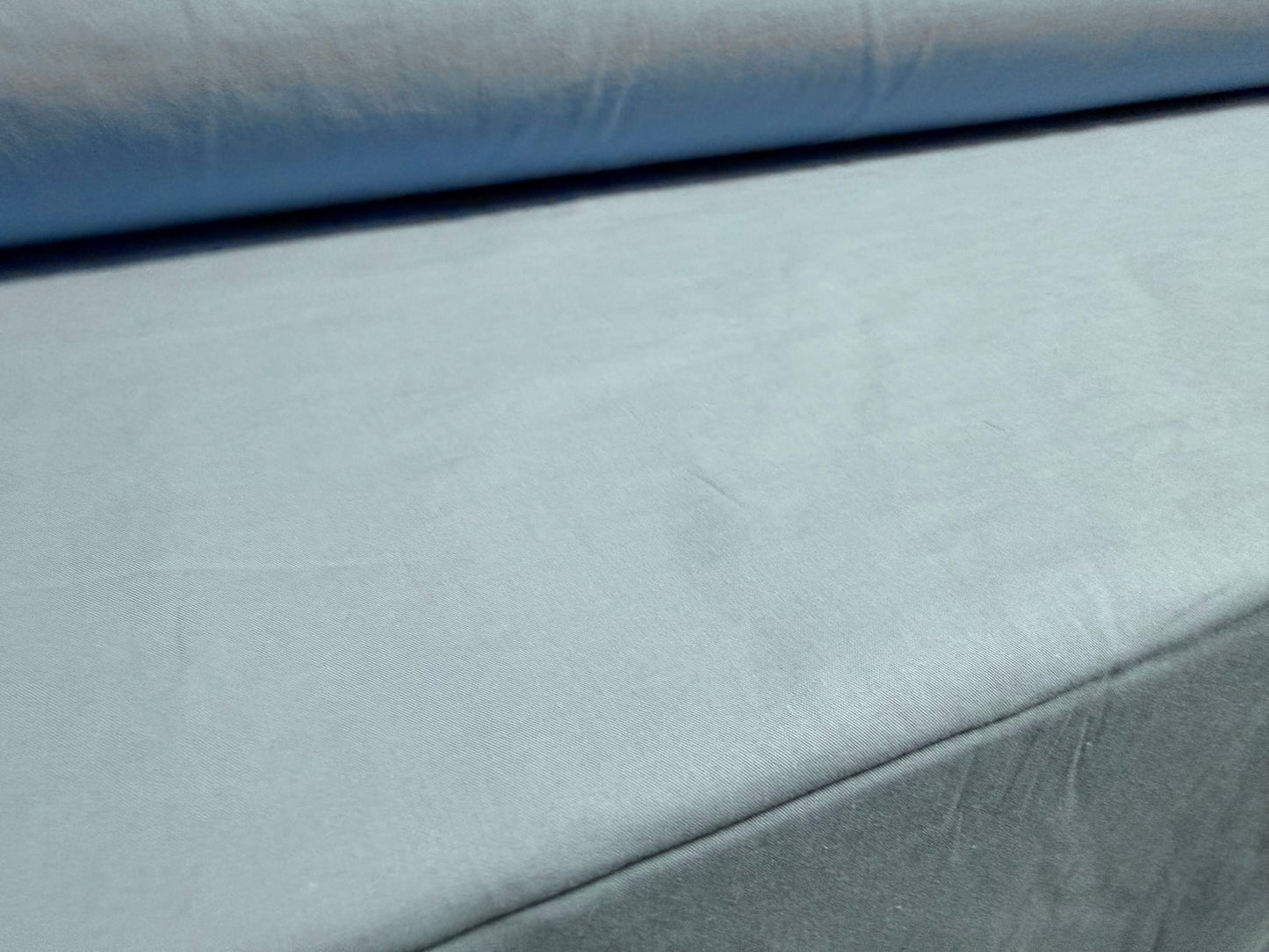 Washed cotton plain weave fabric, per metre - sky blue