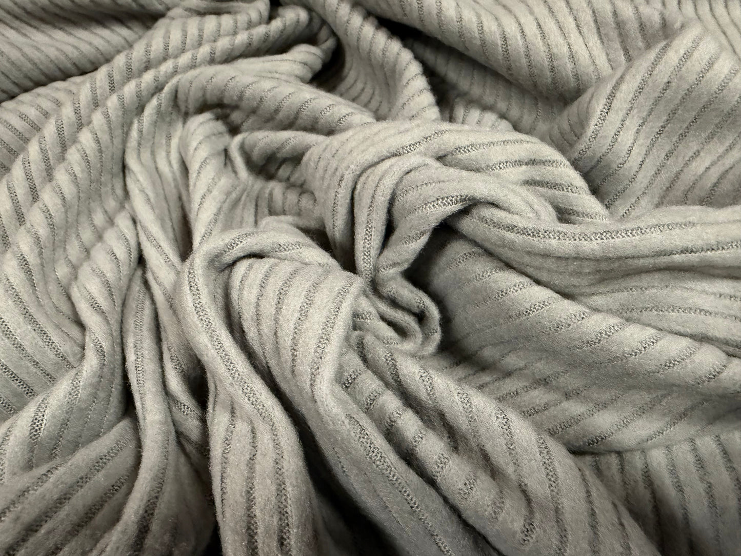 Knitwear rib jersey fabric, per metre - solid - grey