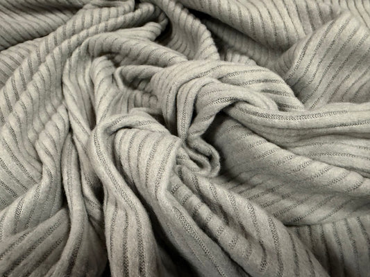 Knitwear rib jersey fabric, per metre - solid - grey