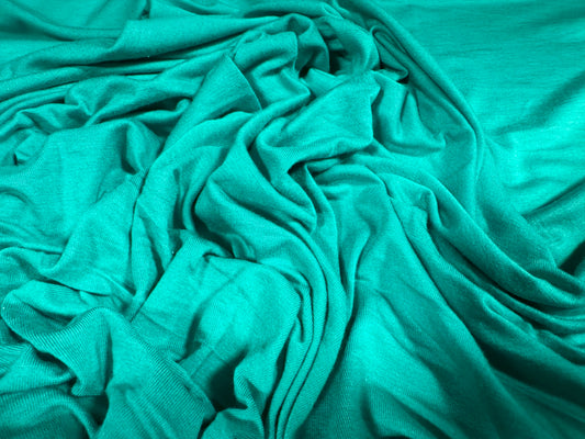 Viscose spandex stretch single jersey fabric, per metre - plain - Caribbean turquoise