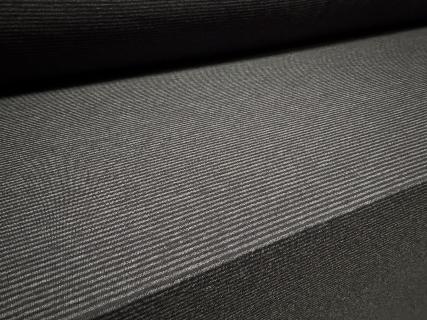 Viscose spandex stretch single jersey fabric, per metre - pinstripe - pewter