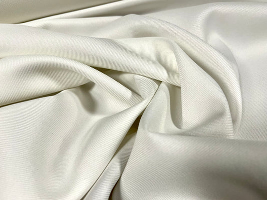 Plain weave twill trouser fabric, per metre - white