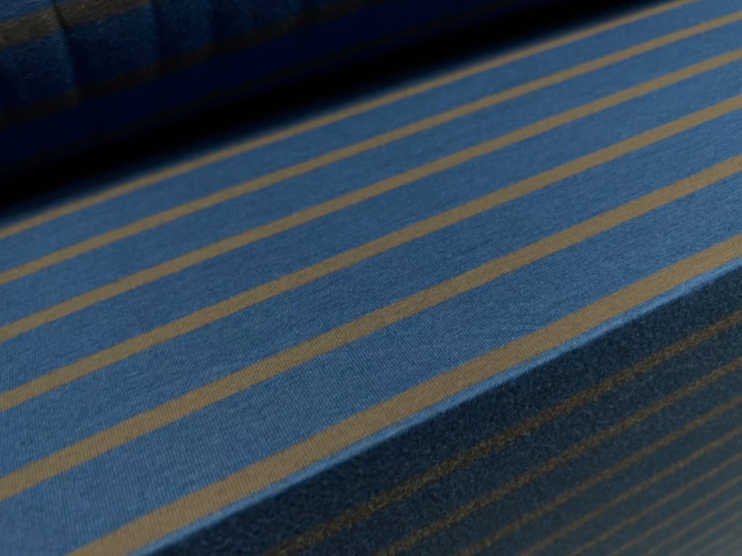 Viscose spandex stretch single jersey fabric, per metre - stripe - petrol blue & brown