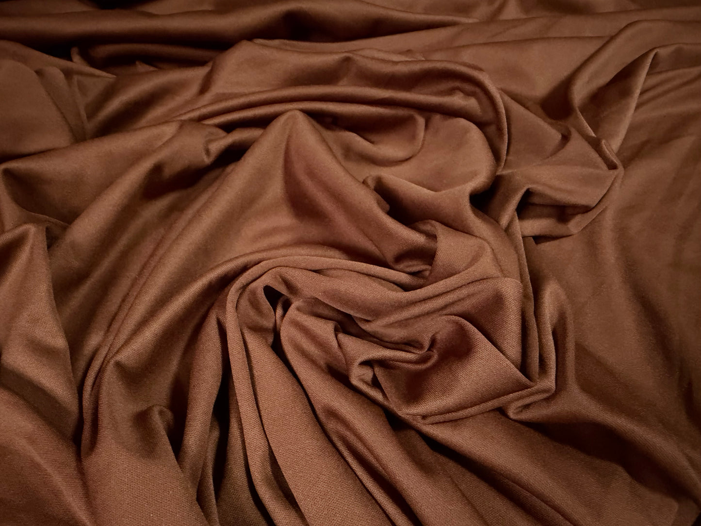 Single jersey fashion fabric, per metre - plain - russet brown