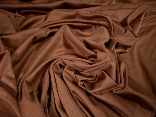 Single jersey fashion fabric, per metre - plain - russet brown