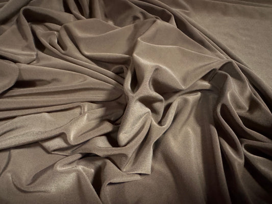 Soft touch spandex stretch jersey dress fabric, per metre - plain - taupe