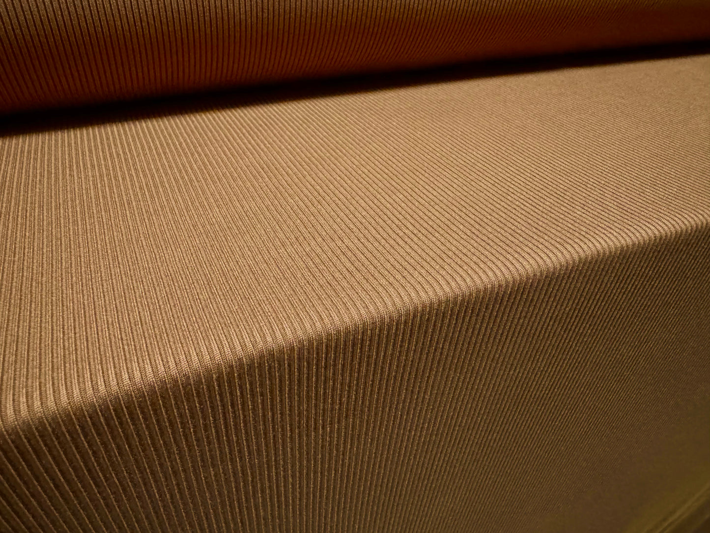 Fine ribbed spandex stretch jersey fabric, per metre - plain - hazelnut brown