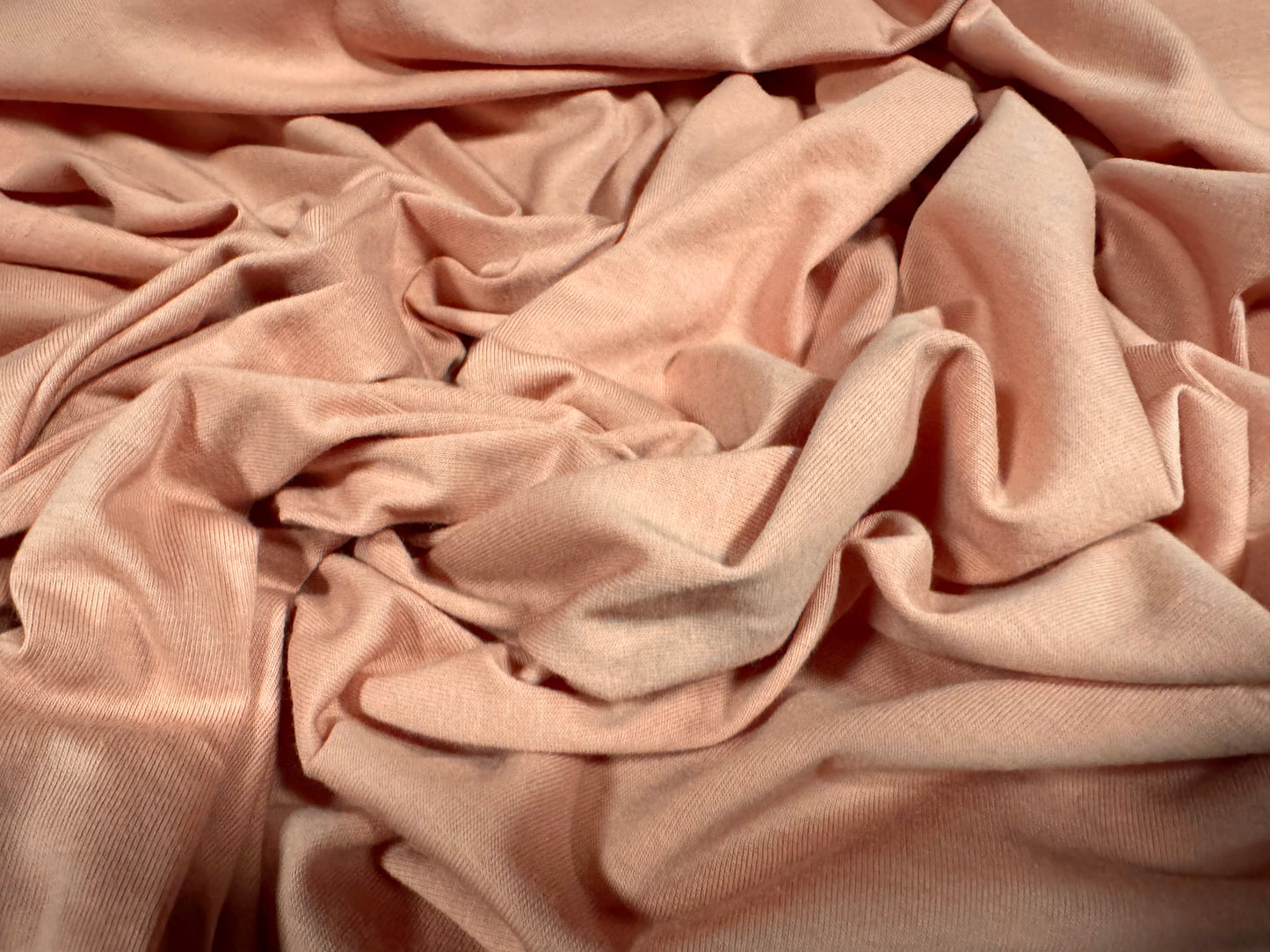 Cotton single jersey fabric, per metre - plain - cameo pink