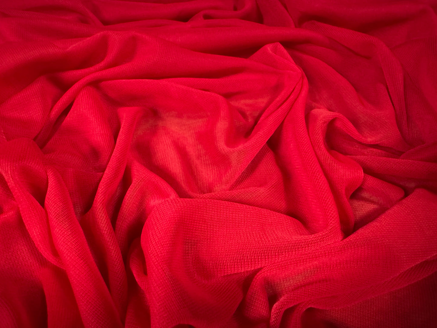 Chiffon jersey fabric, per metre - plain - red