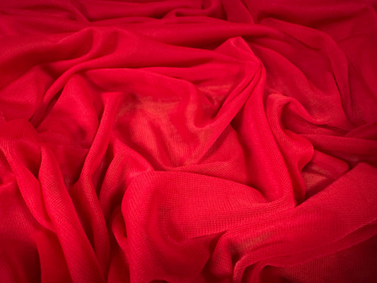 Chiffon jersey fabric, per metre - plain - red