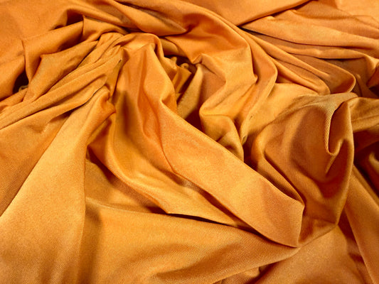 Soft touch stretch spandex jersey fabric, per metre - plain - pumpkin