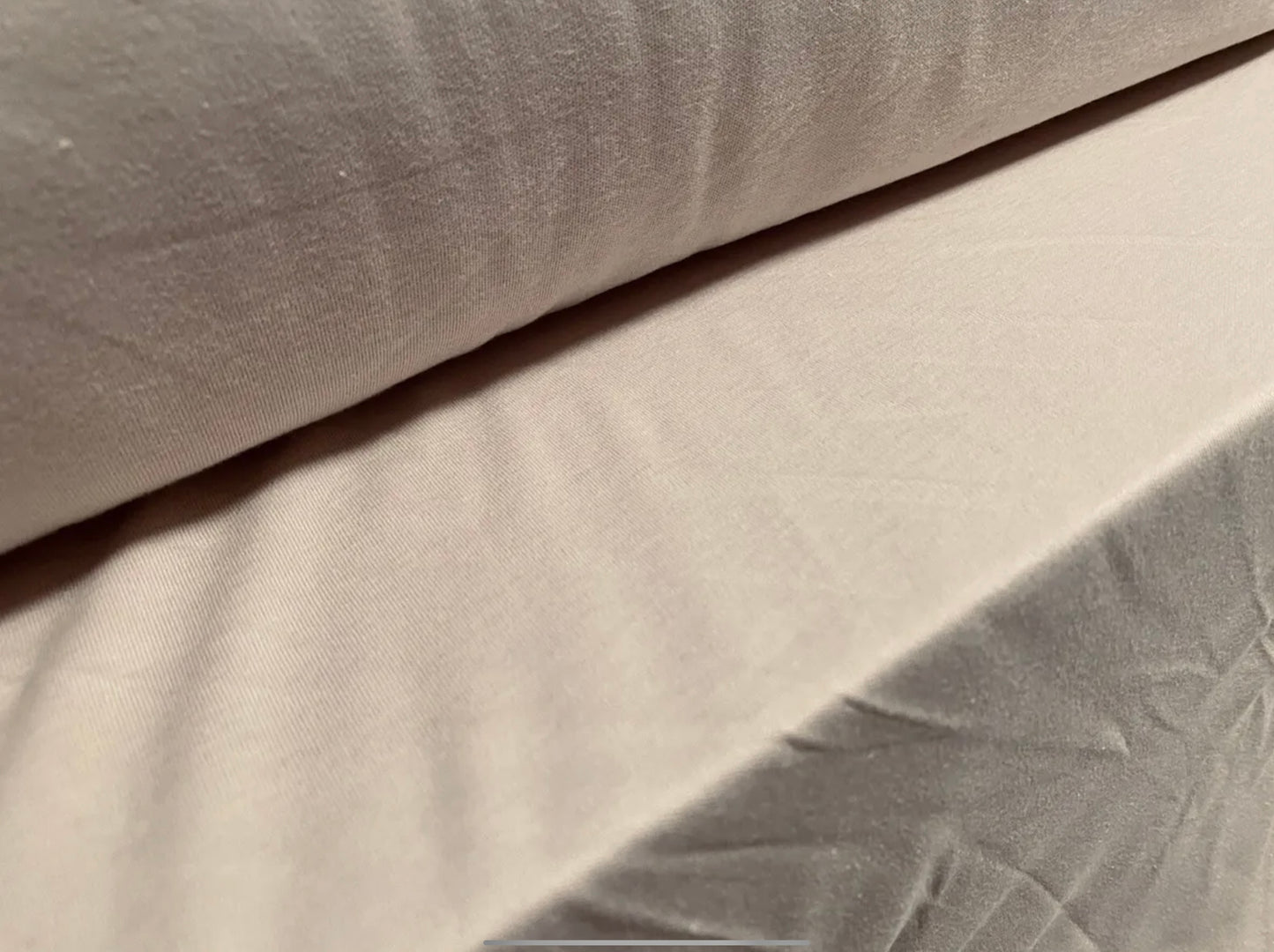 Cotton interlock soft jersey fabric, per metre - plain - light stone