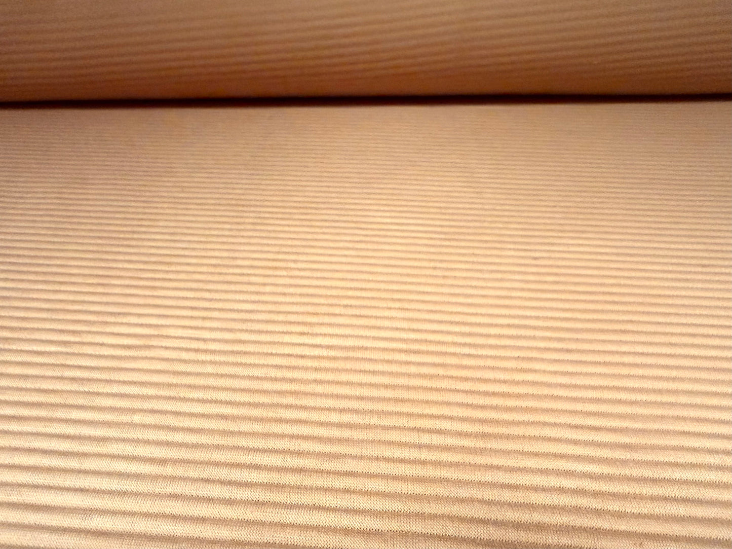 Jumbo ottoman rib stretch double knit fabric, per metre - plain - stone