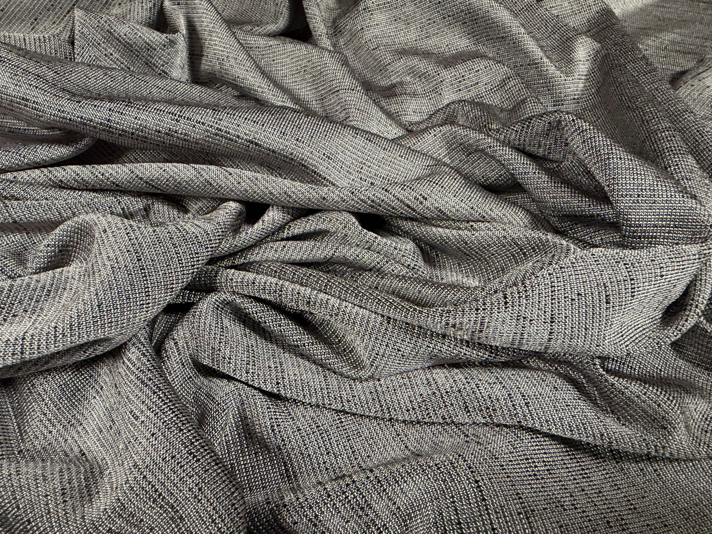 Slinky stretch spandex jersey fabric, per metre - melange - grey