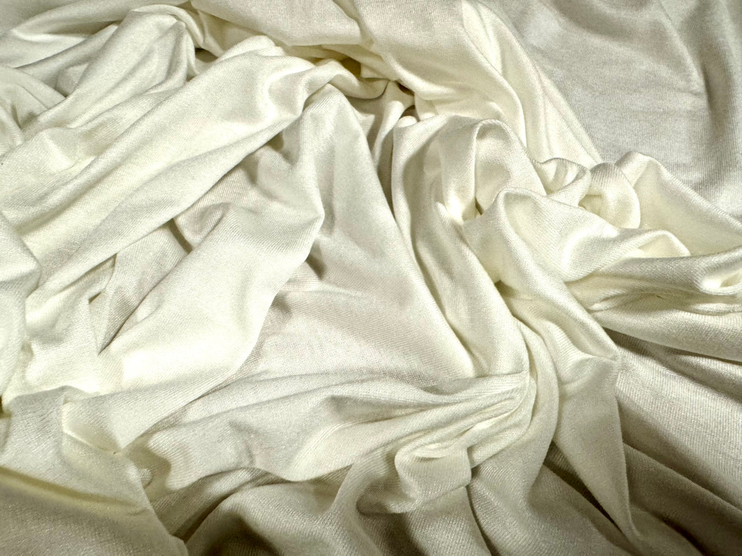 Viscose spandex stretch single jersey fabric, per metre - plain - ivory