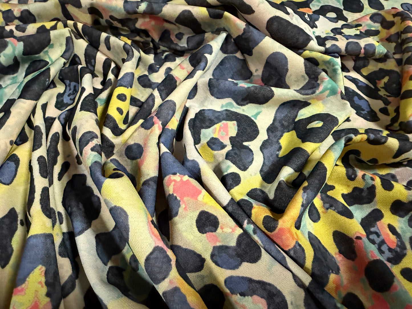 Stretch matte swimwear fabric, per metre - leopard print - multicolour