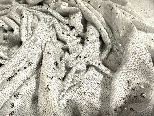 Couture sequin dress fabric, per metre - white