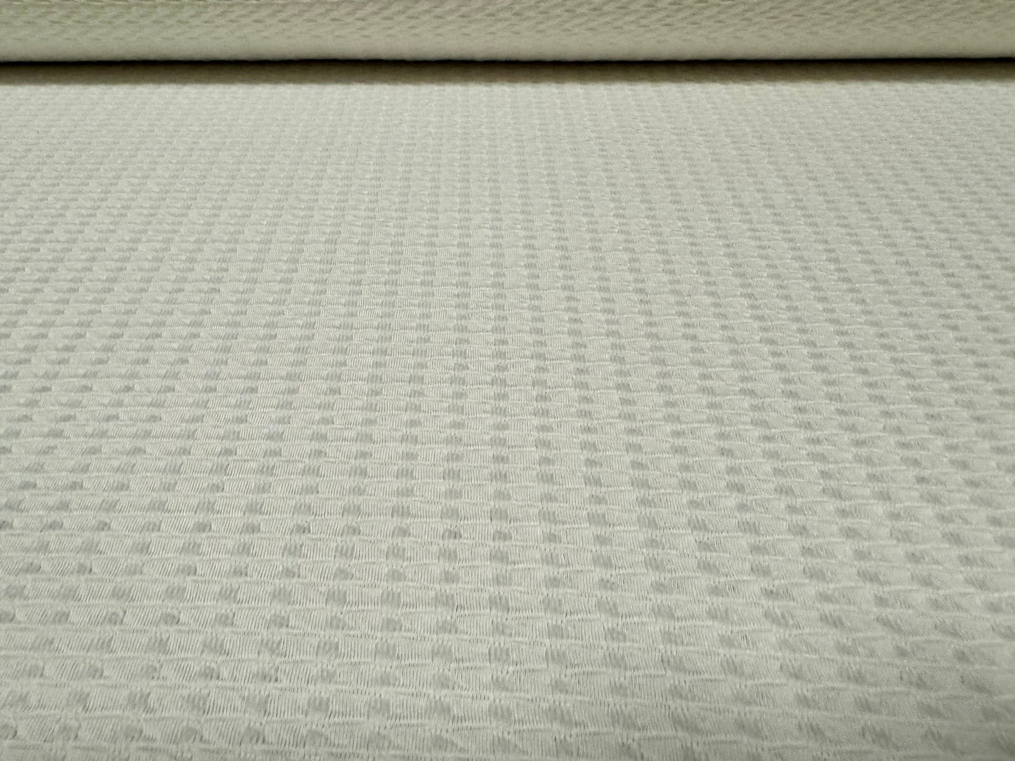 Double jersey knit stretch spandex fabric, per metre - jacquard - white