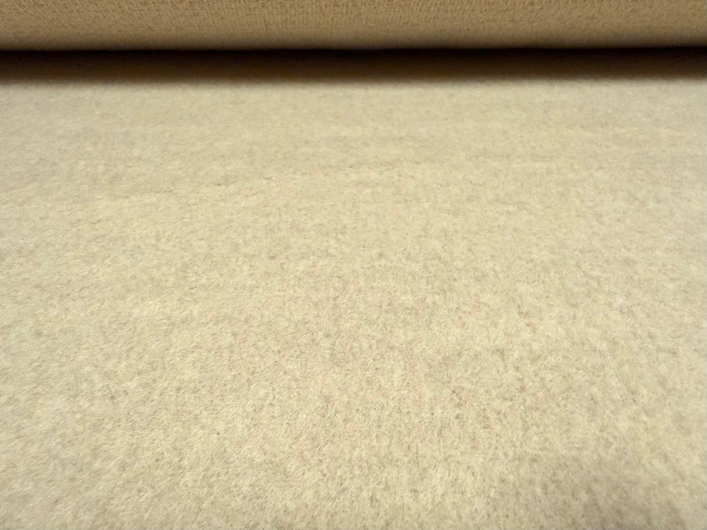 Heavyweight wool flannel fabric, per metre - plain - beige