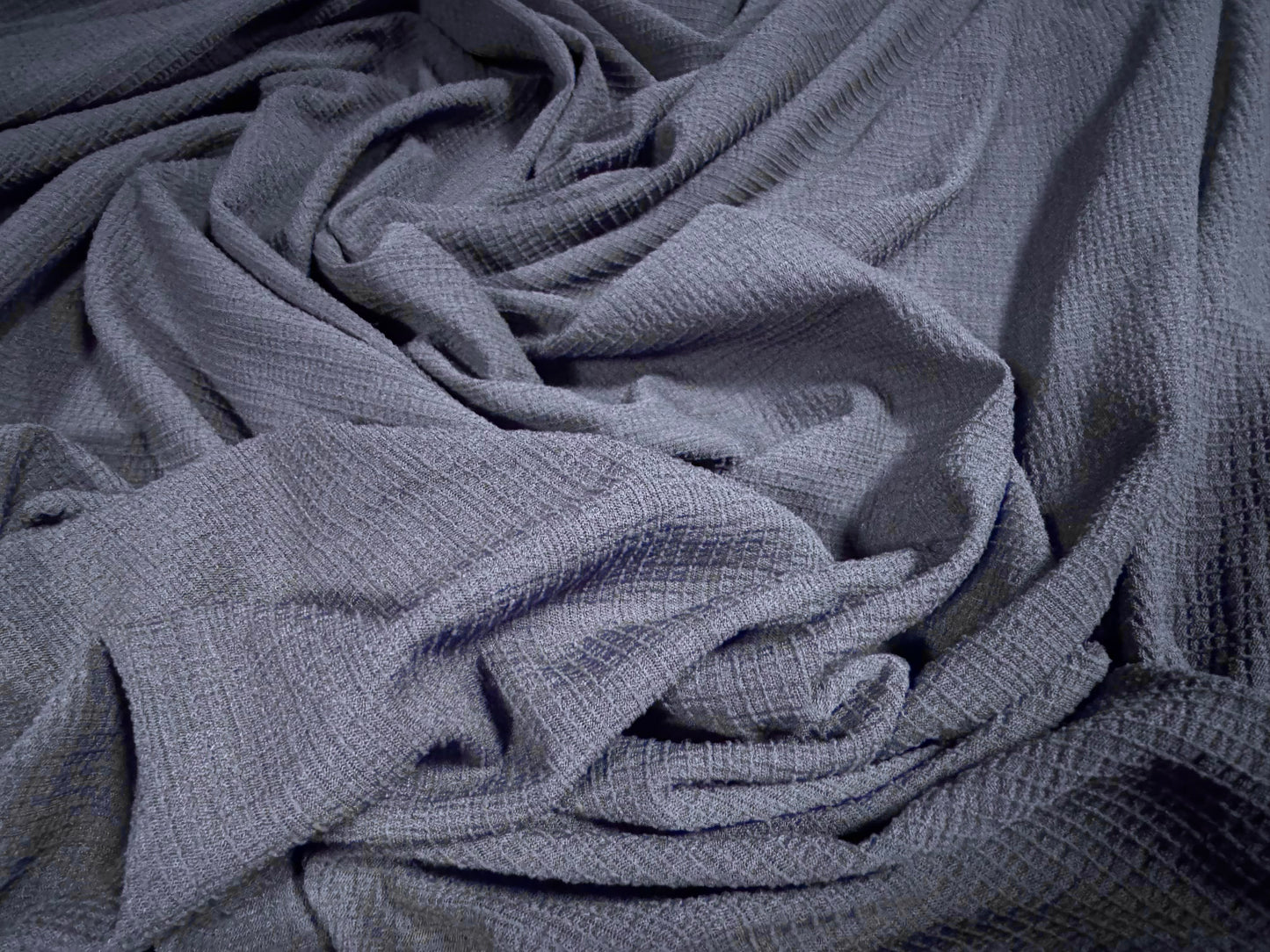 Vienna crepe dress fabric with spandex, per metre - plain - blueberry