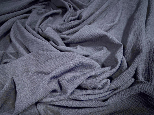 Vienna crepe dress fabric with spandex, per metre - plain - blueberry