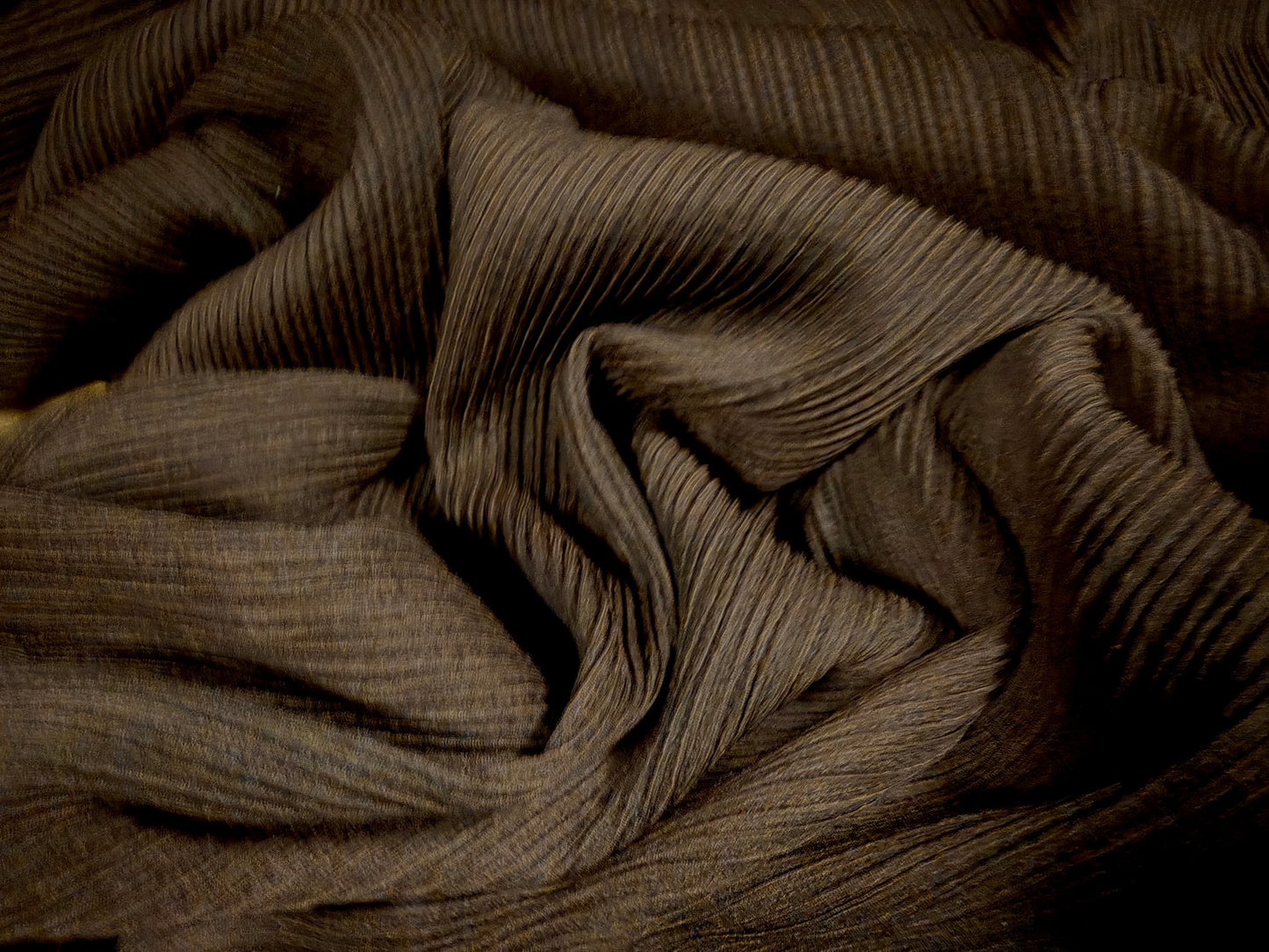 Stretch spandex ripple rib jersey fabric with loopback, per metre - plain - dark brown