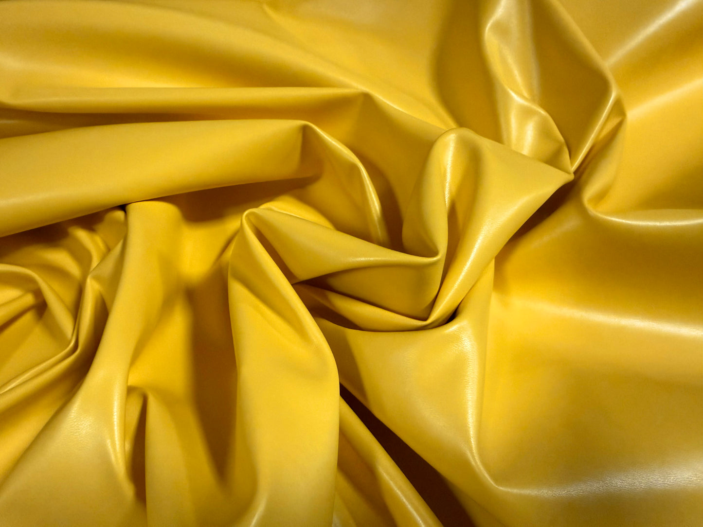 Faux leather pvc coated fabric, per metre - plain - curry