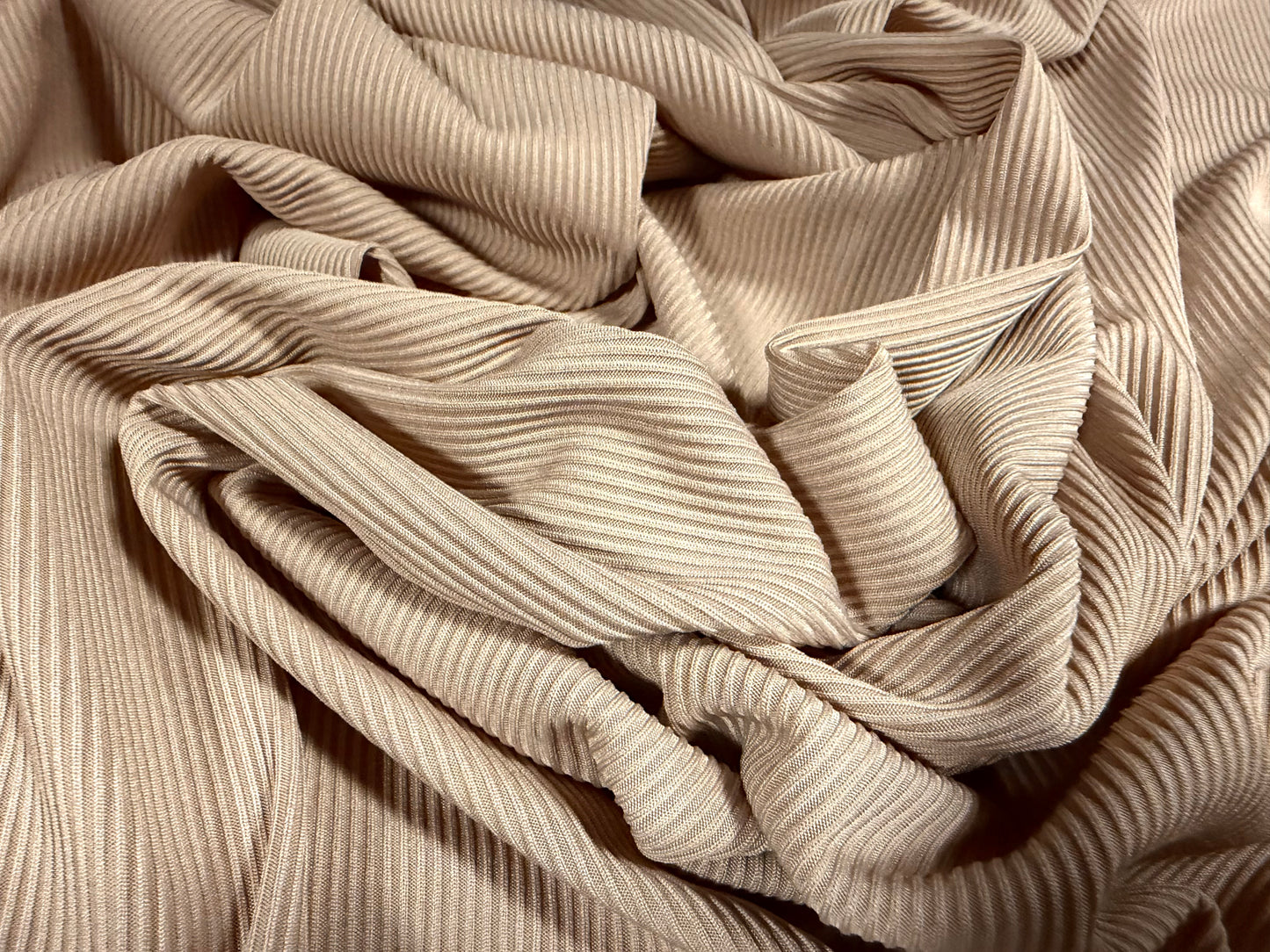 Soft touch stretch rib jersey fabric, per metre - plain - skin tone