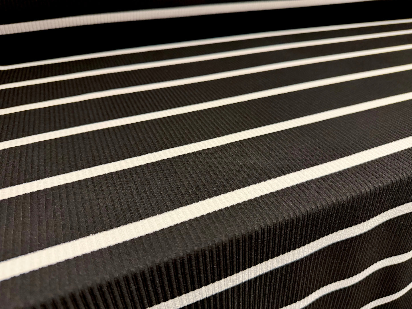 Stretch Spandex rib jersey fabric, per metre - stripe - black & white